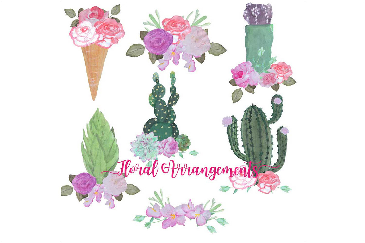 Watercolor Floral Arrangements in Illustrations - product preview 8