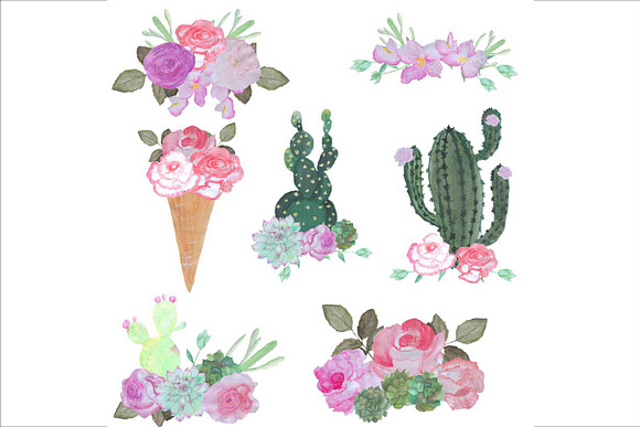 Watercolor Floral Arrangements in Illustrations - product preview 1