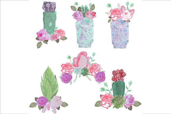Watercolor Floral Arrangements in Illustrations - product preview 2