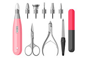 Set of tools for manicure.