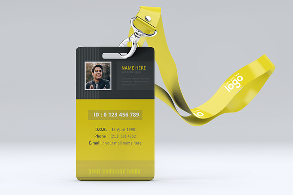 Black and Yellow ID Card Design