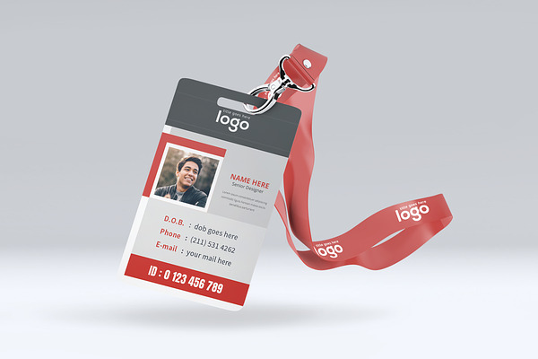 Red and Black ID Card Design