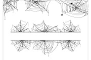 Halloween spiderweb vector border