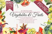Watercolor Vegetables & Fruits