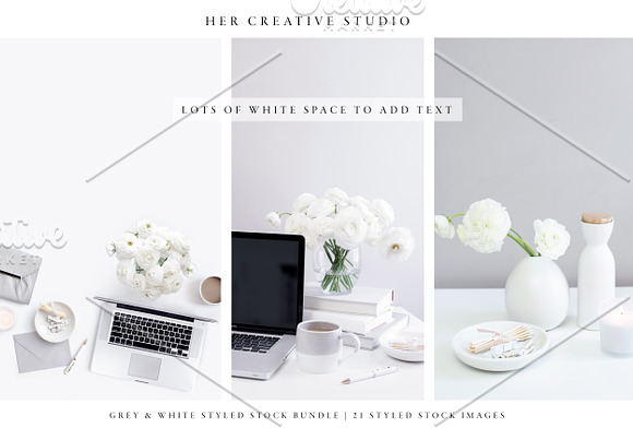 White & Grey Styled Stock Bundle in Mobile & Web Mockups - product preview 3