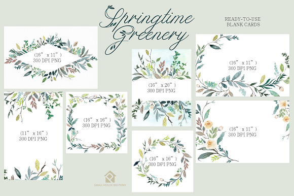 SPRINGTIME GREENERY SET in Illustrations - product preview 6