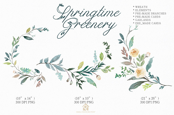 SPRINGTIME GREENERY SET in Illustrations - product preview 8