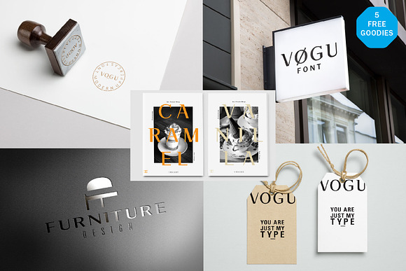 Vogu-Font | With 5 Free Mockups in Sans-Serif Fonts - product preview 4
