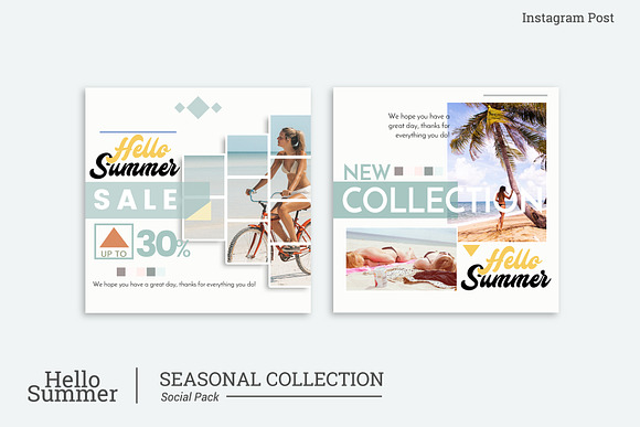 HELLO SUMMER_instagram post in Social Media Templates - product preview 1