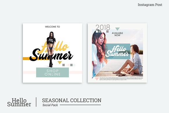 HELLO SUMMER_instagram post in Social Media Templates - product preview 2