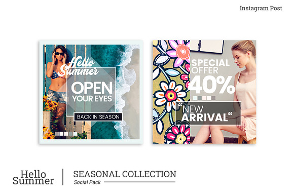 HELLO SUMMER_instagram post in Social Media Templates - product preview 3