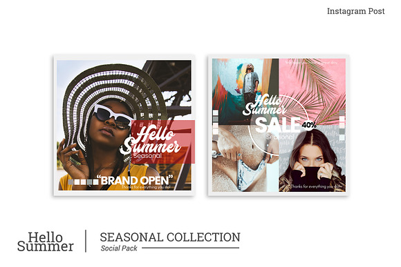 HELLO SUMMER_instagram post in Social Media Templates - product preview 4