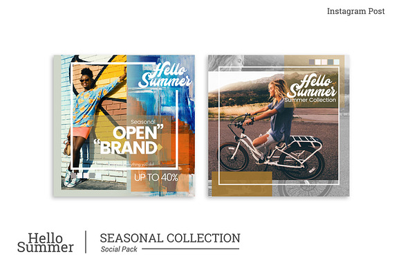 HELLO SUMMER_instagram post in Social Media Templates - product preview 5