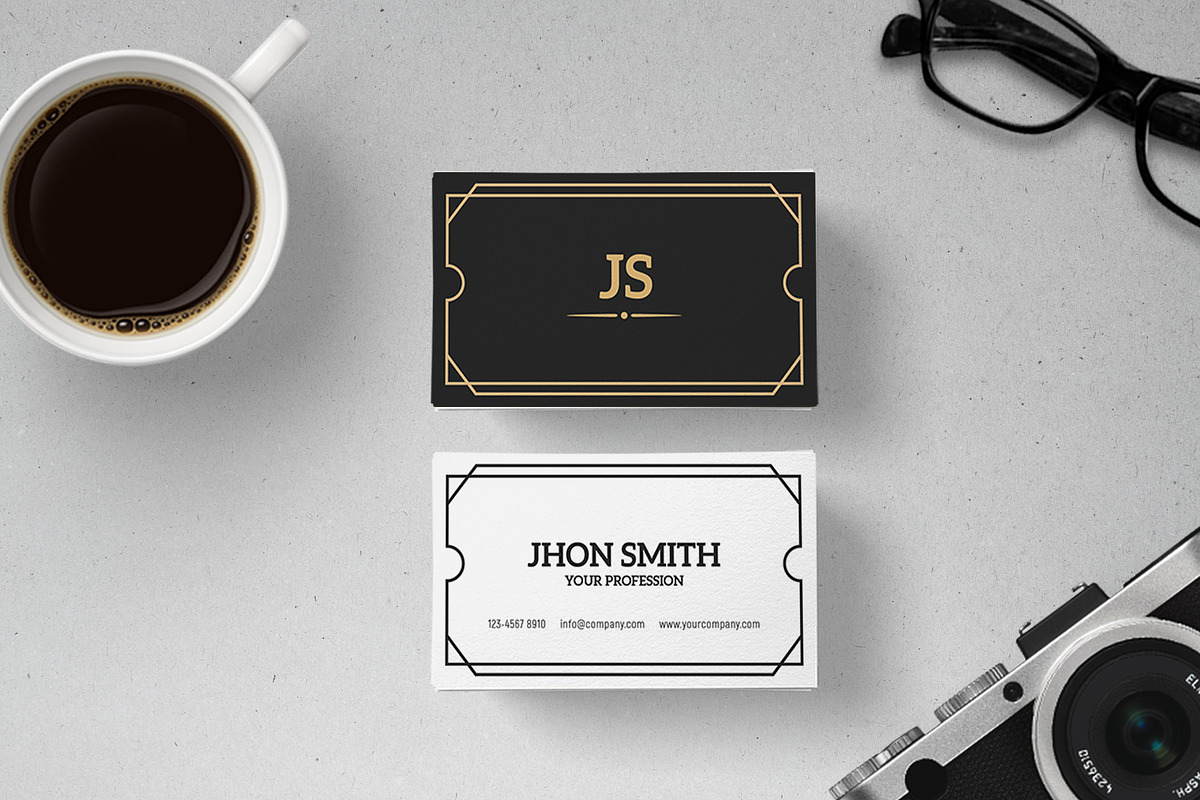 Art Deco Business Card in Business Card Templates - product preview 8