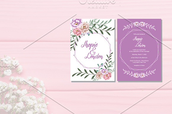 6 Wedding Invitation Greeting Card in Wedding Templates - product preview 2