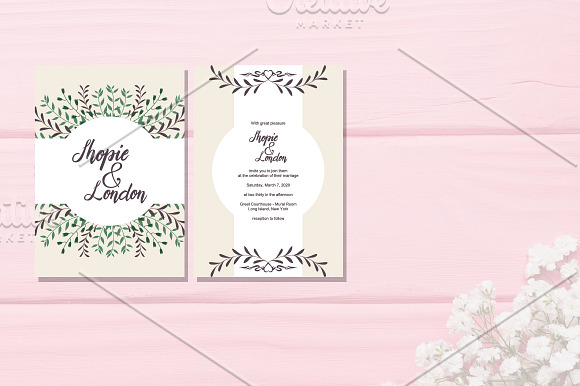 6 Wedding Invitation Greeting Card in Wedding Templates - product preview 3