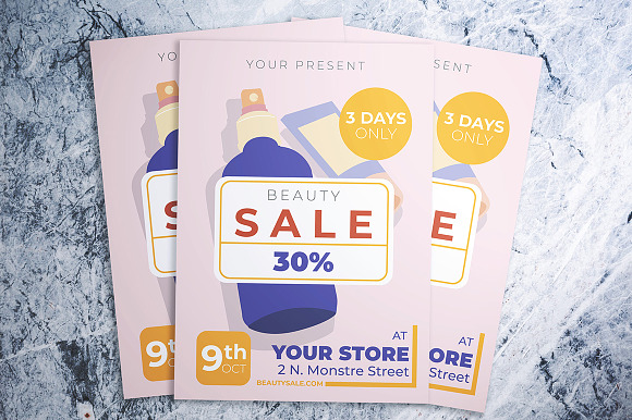 Beauty Sale Flyer in Flyer Templates - product preview 1