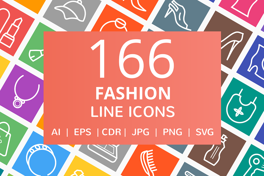 166 Fashion Line Icons in Icons - product preview 8