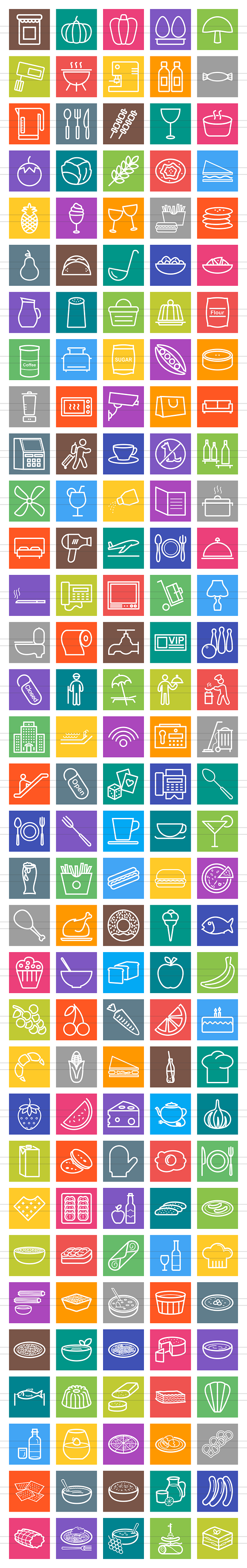 166 Restaurant & Food Line Icons in Icons - product preview 1