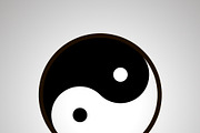 Yin and yang simple black icon