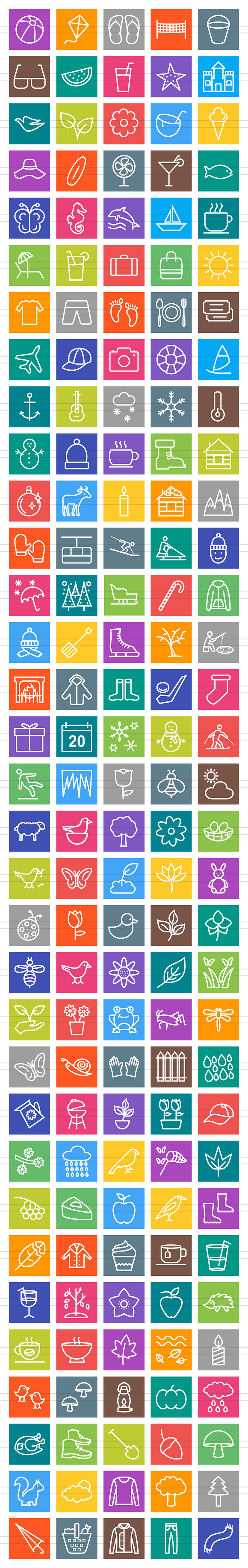 166 Four Seasons Line Icons in Graphics - product preview 1