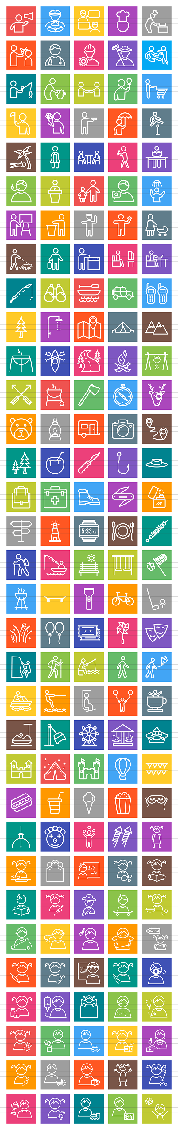 166 Activities Line Icons in Graphics - product preview 1