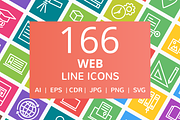 166 Web Line Multicolor B/G Icons