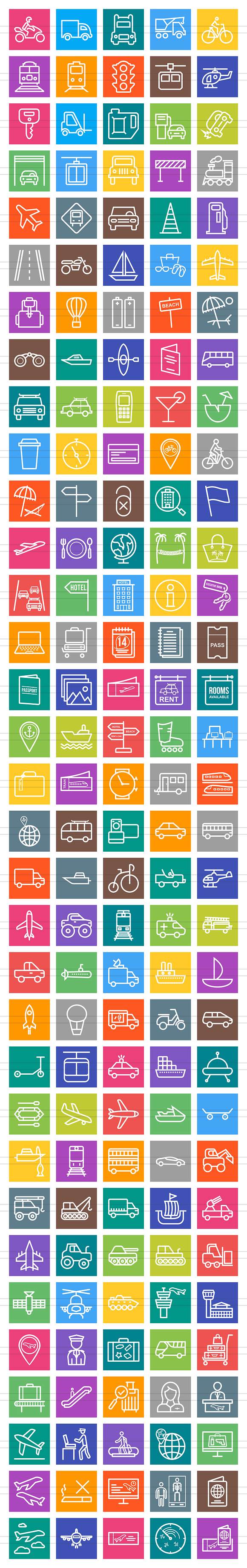 166 Transport Line Icons in Graphics - product preview 1