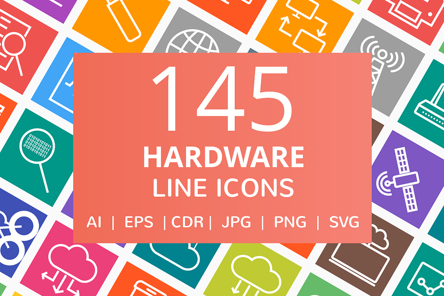 145 Hardware Line Icons