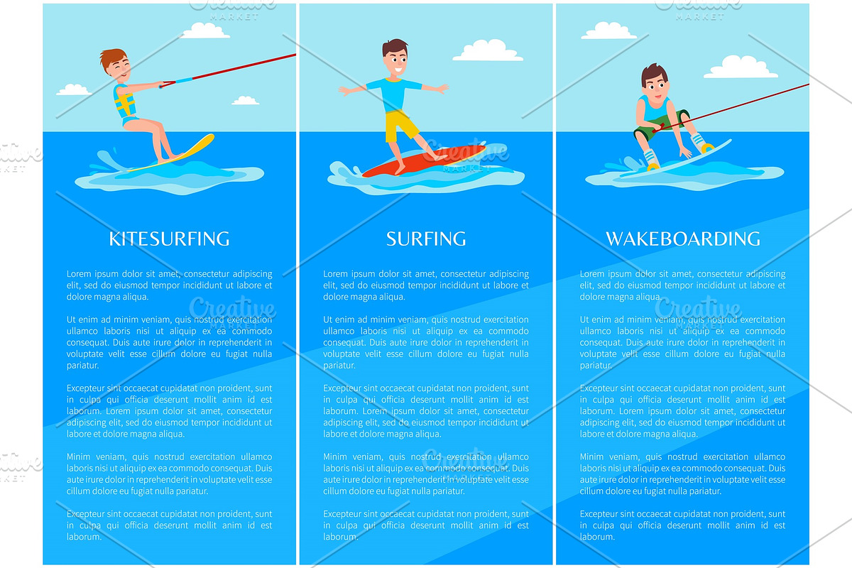 Wakeboarding and Kitesurfing in Illustrations - product preview 8