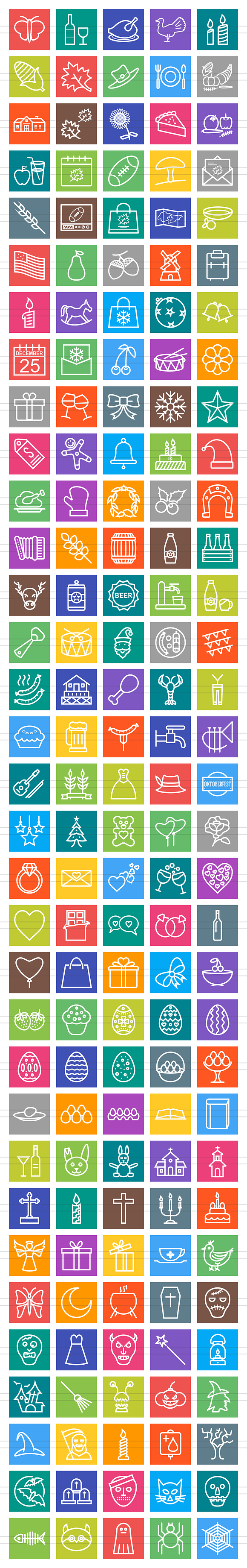 166 Observances & Holiday Line Icons in Graphics - product preview 1