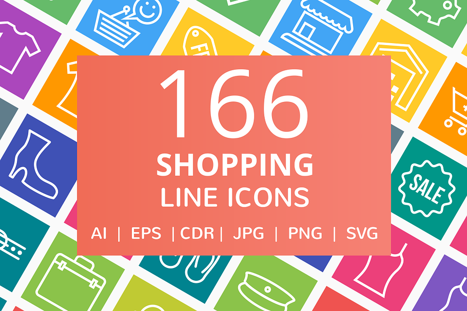 166 Shopping Line Icons