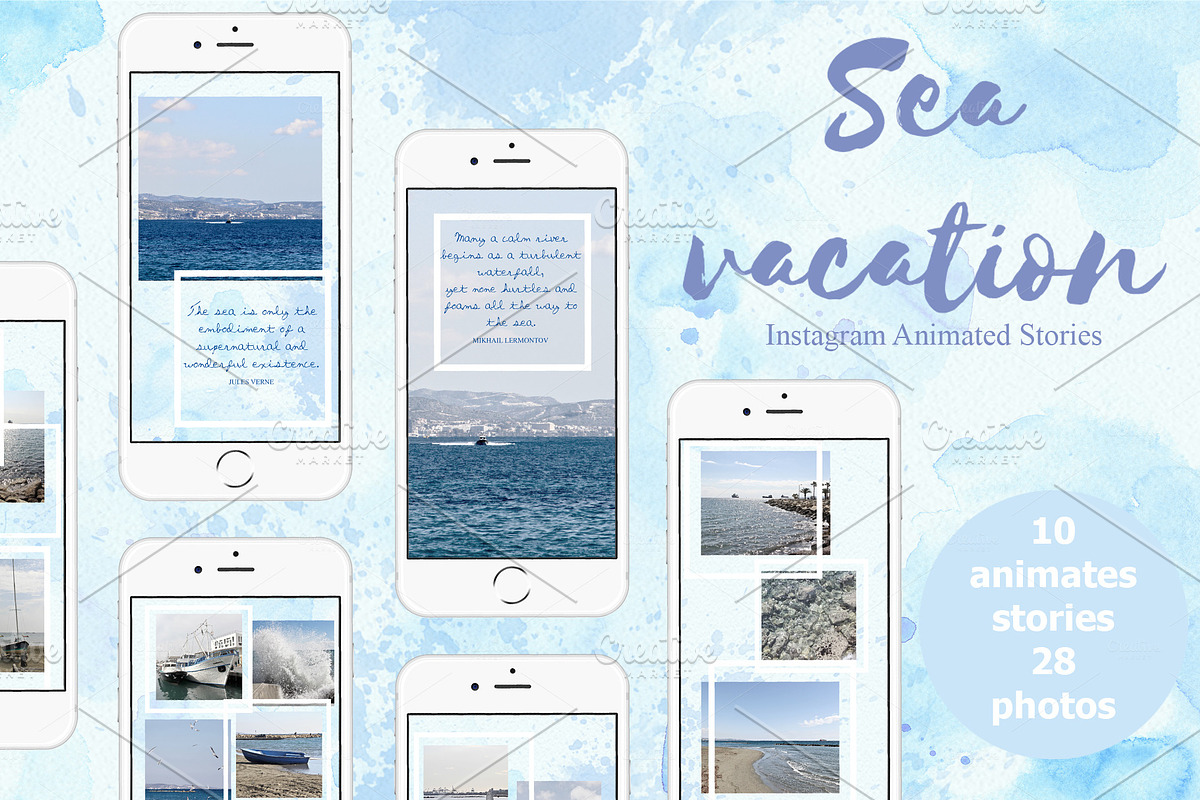 Sea vacation Animated Stories in Instagram Templates - product preview 8