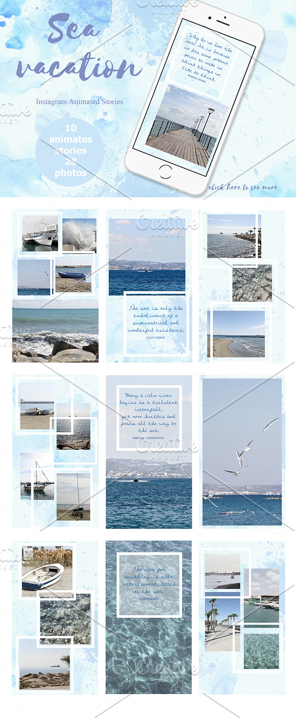 Sea vacation Animated Stories in Instagram Templates - product preview 2