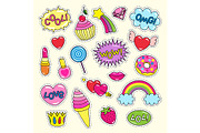 Bright Girlish Stickers in Pink and