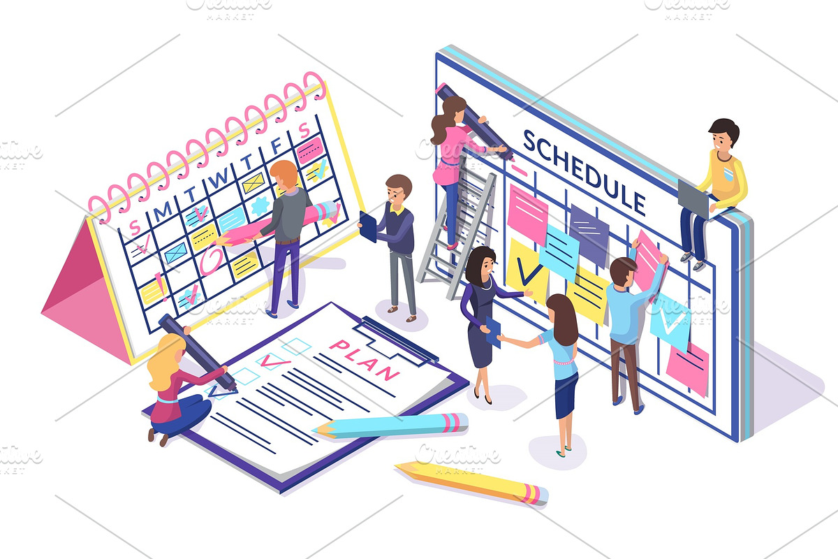 Schedule and Plan Poster with Big in Illustrations - product preview 8