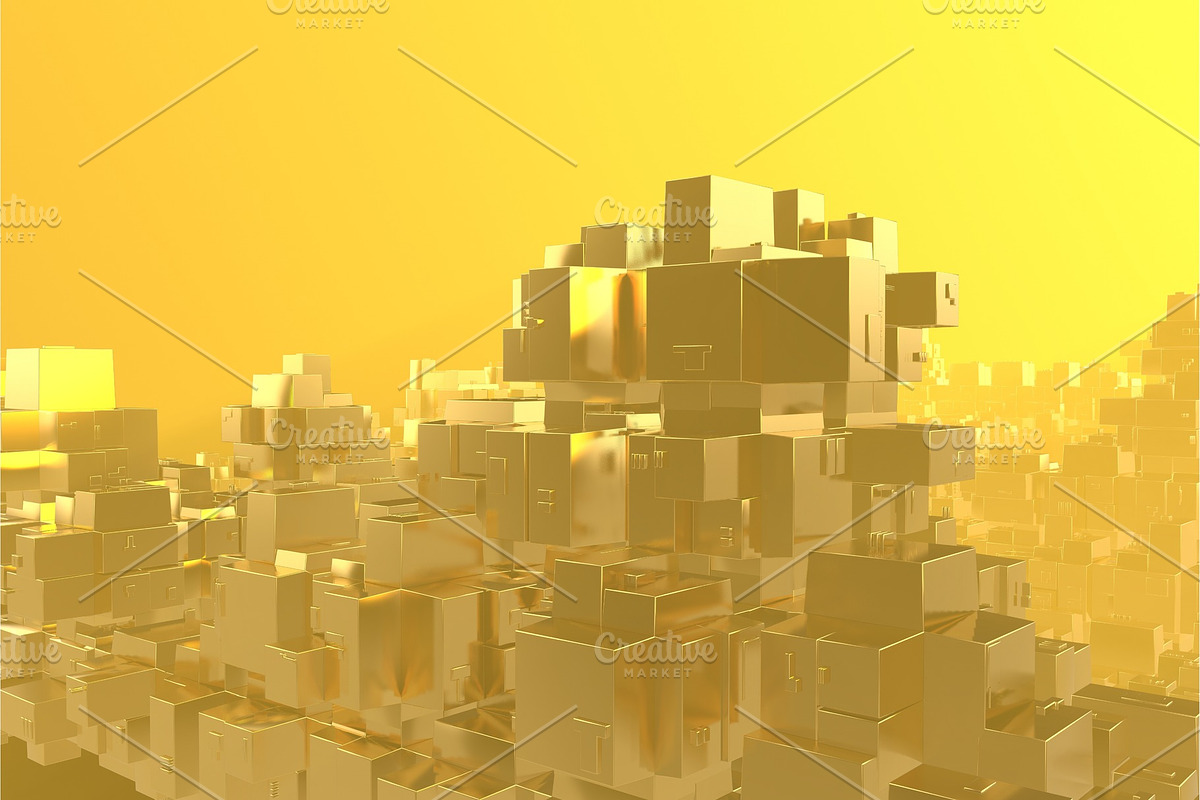 Wealth rich concept idea Golden city in Illustrations - product preview 8