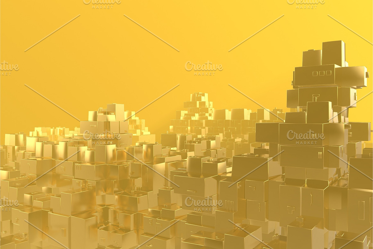 Wealth rich concept idea Golden city in Illustrations - product preview 8