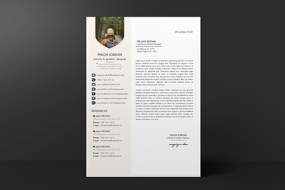 Resume / CV + Cover Letter Template in Letter Templates - product preview 6