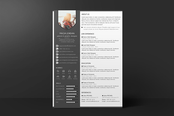Resume / CV + Cover Letter Template in Letter Templates - product preview 9