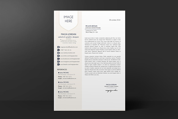 Resume / CV + Cover Letter Template in Letter Templates - product preview 10