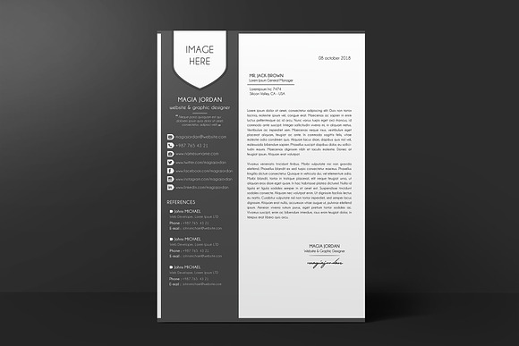 Resume / CV + Cover Letter Template in Letter Templates - product preview 12