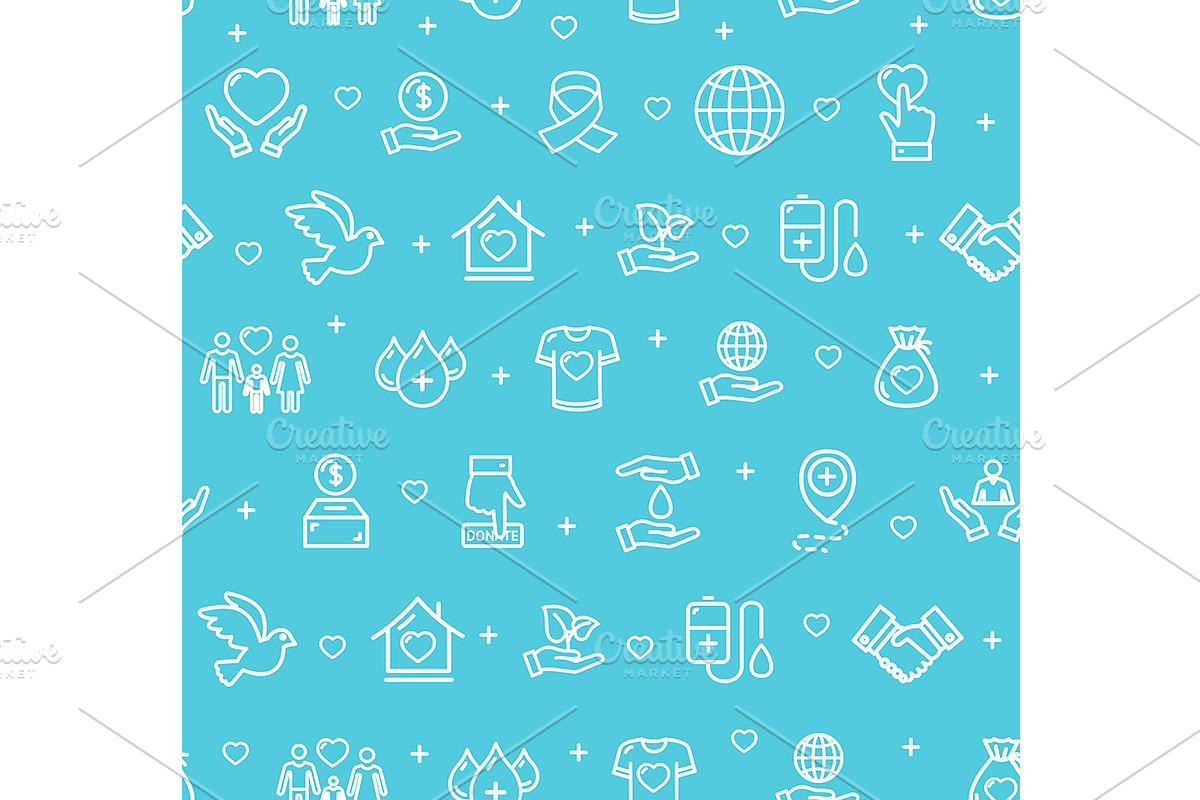 Donation Pattern Background. Vector in Patterns - product preview 8