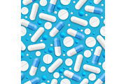 Pills and Vitamin Pattern Background