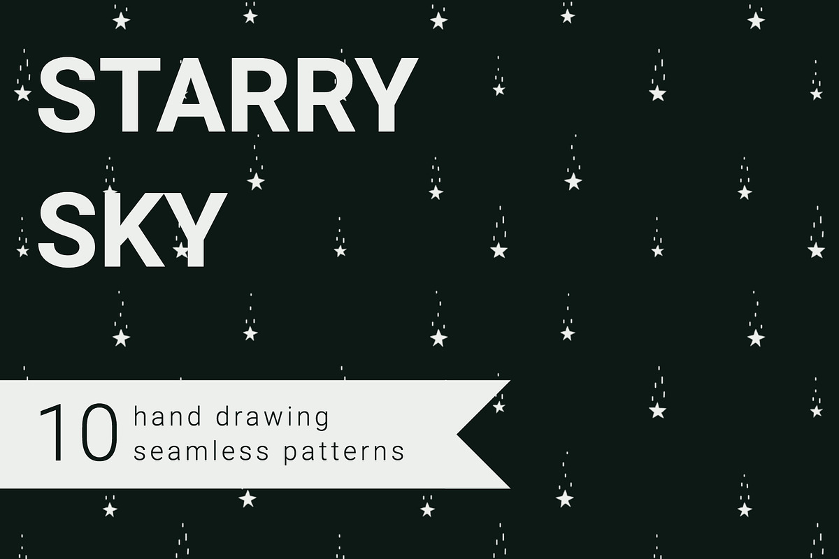 Starry sky seamless patterns set in Patterns - product preview 8