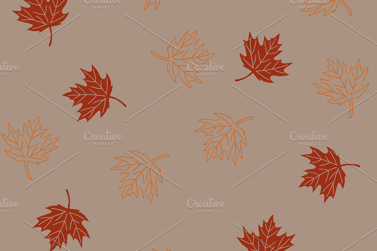 Autumn seamless pattern with leaves in Patterns - product preview 8