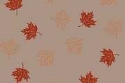 Autumn seamless pattern with leaves
