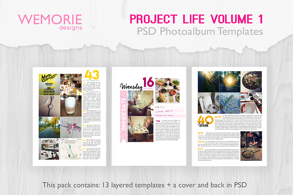 A5 Photoalbum Template Project Life