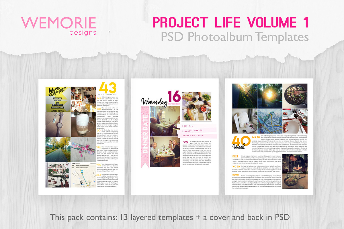A5 Photoalbum Template Project Life in Magazine Templates - product preview 8