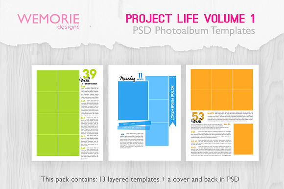 A5 Photoalbum Template Project Life in Magazine Templates - product preview 1